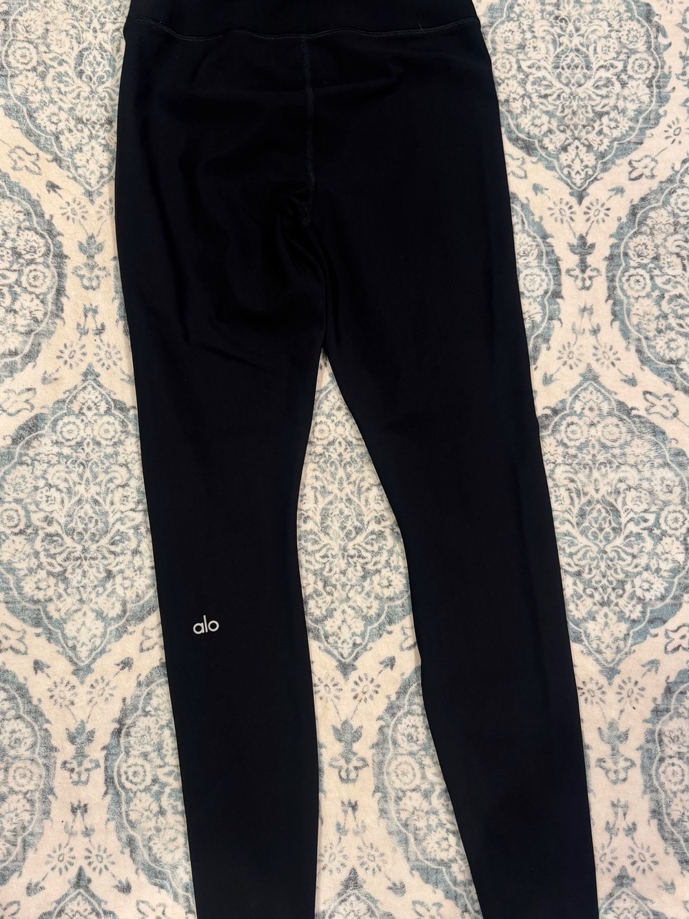 ALO Yoga Black High-Rise  Ripped Leggings - Picture 3 of 5